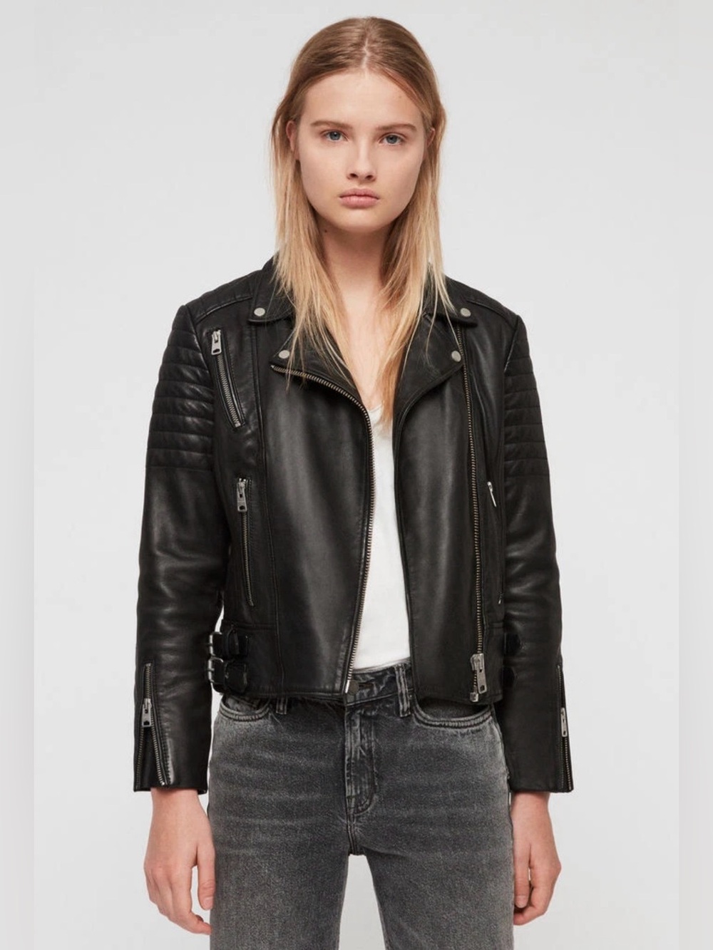 ALLSAINTS Papin Super-soft Lamb Leather Biker Jacket Size US 6 / EU 38